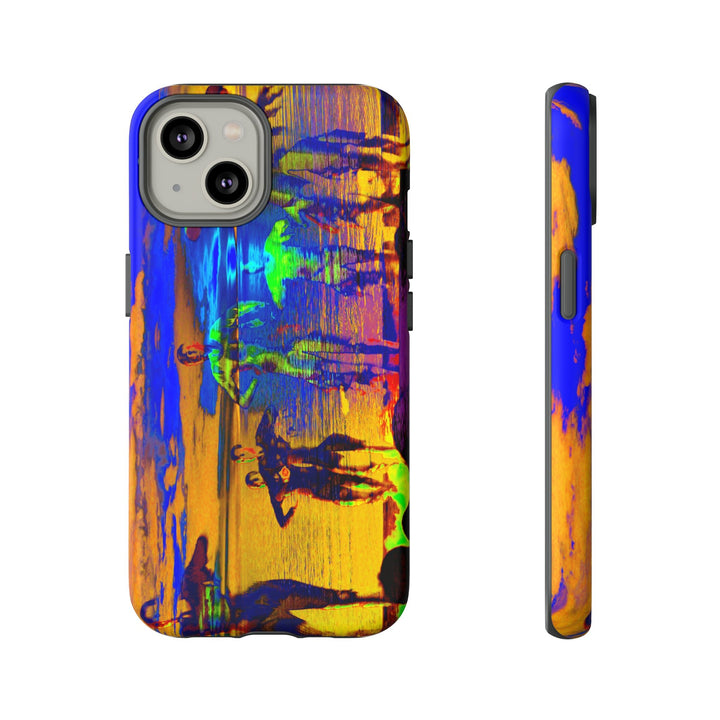 Cute IPhone Case | iPhone 15 Case | iPhone 15 Pro Max Case, Iphone 14 Case, Iphone 14 Pro Max Case IPhone Case for Art Lovers, Sunset Dance Blue Yellow - Studio40ParkLane