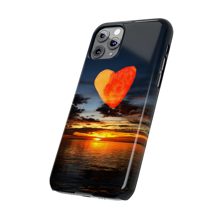 Slim Cute Phone Cases for Iphone - | iPhone 15 Case | iPhone 15 Pro Max Case, Iphone 14 Case, Iphone 14 Pro Max, Iphone 13, Rising Heart Sunset - Studio40ParkLane