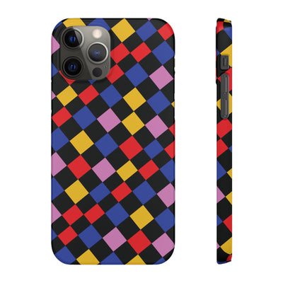 Colorful Checkerboard Cute Phone Case - Sleek Snap - for iPhone 16 15 14 13 12 11 Max Pro Plus Samsung Galaxy S24 S23 S22 S21 S20 Plus Ultra - Studio40ParkLane