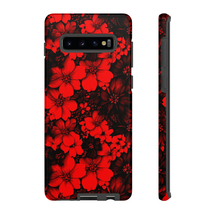 Cute Samsung Phone Case | Aesthetic Samsung Phone Case | Galaxy S23, S22, S21, S20 | Red Black Flowers, Protective Phone Case - Studio40ParkLane