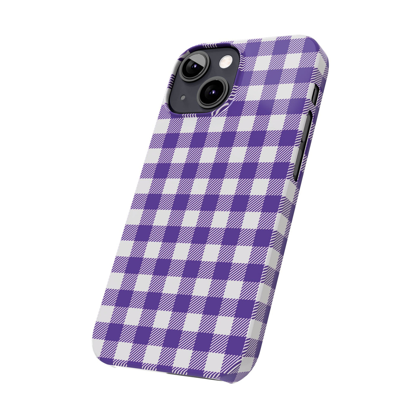 Slim Purple Gingham Gift for Her Cute Phone Cases for Iphone 16 Pro Max | iPhone 15 Case | iPhone 15 Pro Max Case, Iphone 14, 13, 12, 11, 10, 8, 7