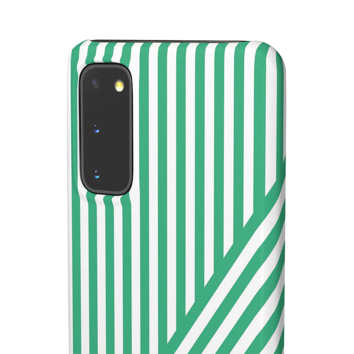 Aesthetic Emerald Stripes Cute Phone Case Sleek Snap - For iPhone 17 Pro Max iPhone 16 Pro iPhone 15 Iphone 14 Plus 13 Pro 12 11 10 Gift