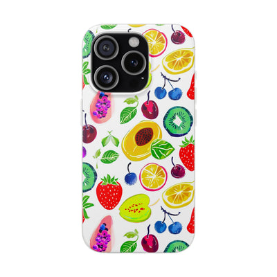 Cute Flexi Phone Cases, Summer Fruit Mix, Compatible with Samsung Galaxy S23, Samsung S22, Samsung S21, Samsung S20, Galaxy S20 Ultra