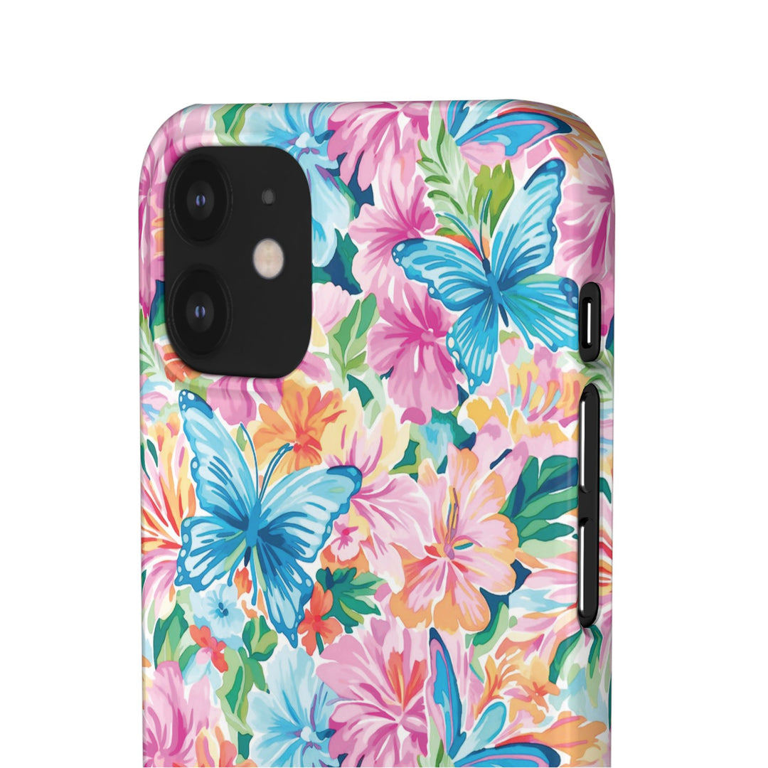 Sleek Snap Butterflies Flowers Cute Phone Case for iPhone 16 15 14 13 12 11 X Xs Max Xr Pro Plus Samsung Galaxy S24 S23 S22 S21 S20 Ultra