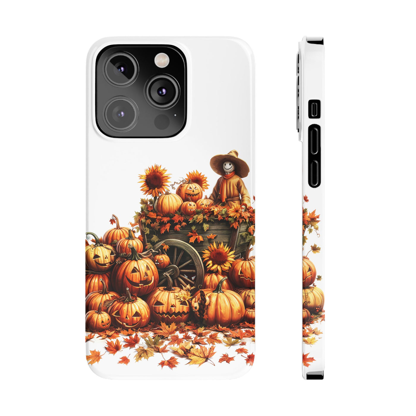 Slim Fall Leaves Scarecrow Slim Cute Phone Cases for Iphone  | iPhone 15 Case | iPhone 15 Pro Max Case, Iphone 14, Iphone 14 Pro Max, Iphone 13