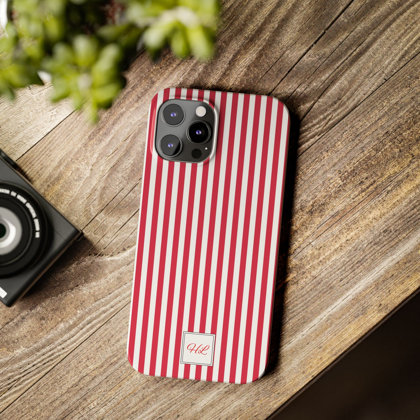 Slim Custom Personalized Winterberry Red Striped Phone Case for Iphone 17 - | iPhone 16 Pro Max Case | iPhone 15 Case Iphone 14 13 12 11 10 9 8 - Studio40ParkLane