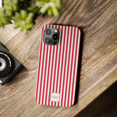 Slim Custom Personalized Winterberry Red Striped Phone Case for Iphone 17 - | iPhone 16 Pro Max Case | iPhone 15 Case Iphone 14 13 12 11 10 9 8 - Studio40ParkLane