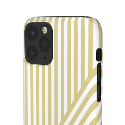 Aesthetic Yellow Beige Stripes Cute Phone Case Sleek Snap - For iPhone 17 Pro Max iPhone 16 Pro iPhone 15 Iphone 14 Plus 13 Pro 12 11 10 Gift