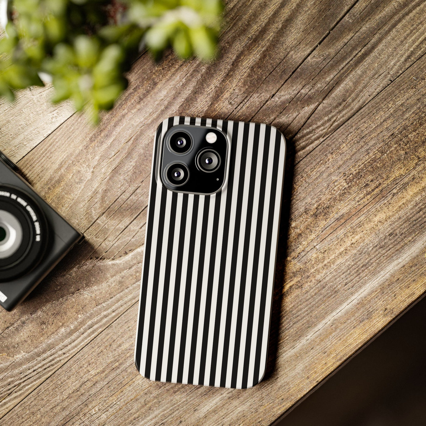 Slim Black White Striped Cute Phone Case for Iphone 16 - | iPhone 15 Pro Max Case | iPhone 14 Case Iphone 13 12 11 10 9 8 7 Gift for Her - Studio40ParkLane