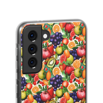 Cute Flexi Phone Cases, Summer Fruit Mix, Compatible with Samsung Galaxy S23, Samsung S22, Samsung S21, Samsung S20, Galaxy S20 Ultra