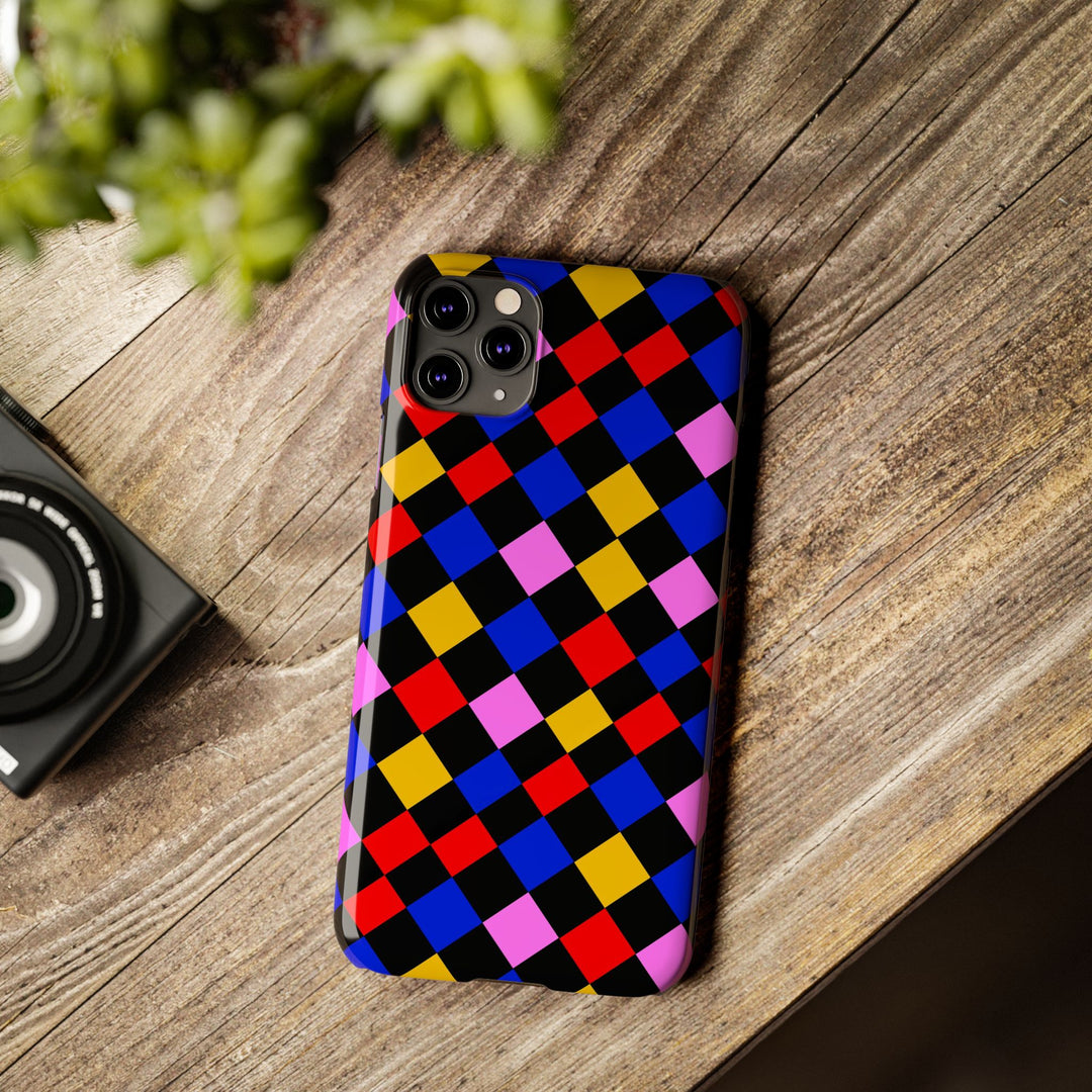 Slim Abstract Colorful Checkerboard Cute Phone Case for Iphone 17 - | iPhone 16 Pro Max Case | iPhone 15 Case Iphone 14 13 12 11 Gift for Her - Studio40ParkLane