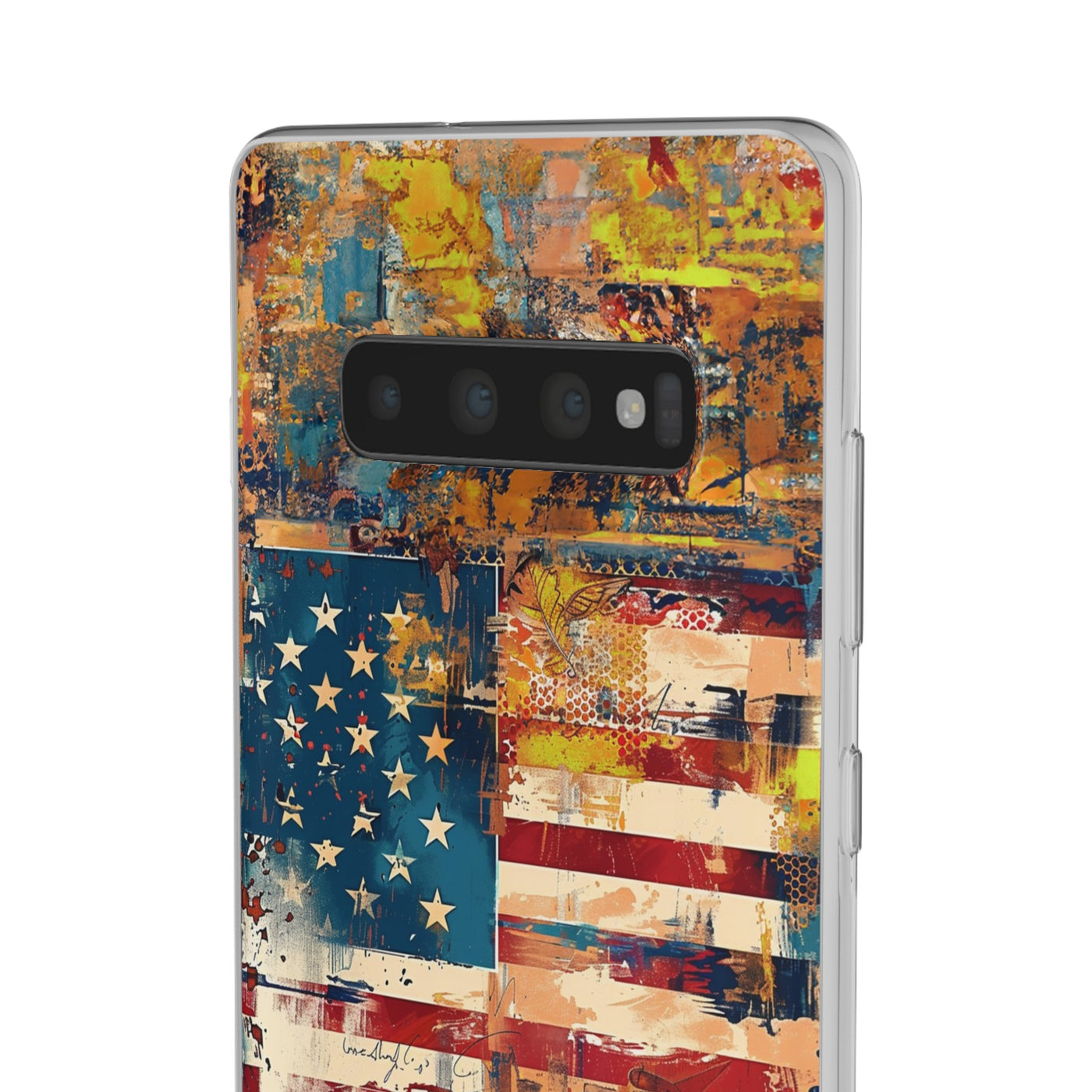 Cute Flexi Phone Cases, US Flag Abstract, Compatible with Samsung Galaxy S23, Samsung S22, Samsung S21, Samsung S20, Galaxy S20 Ultra