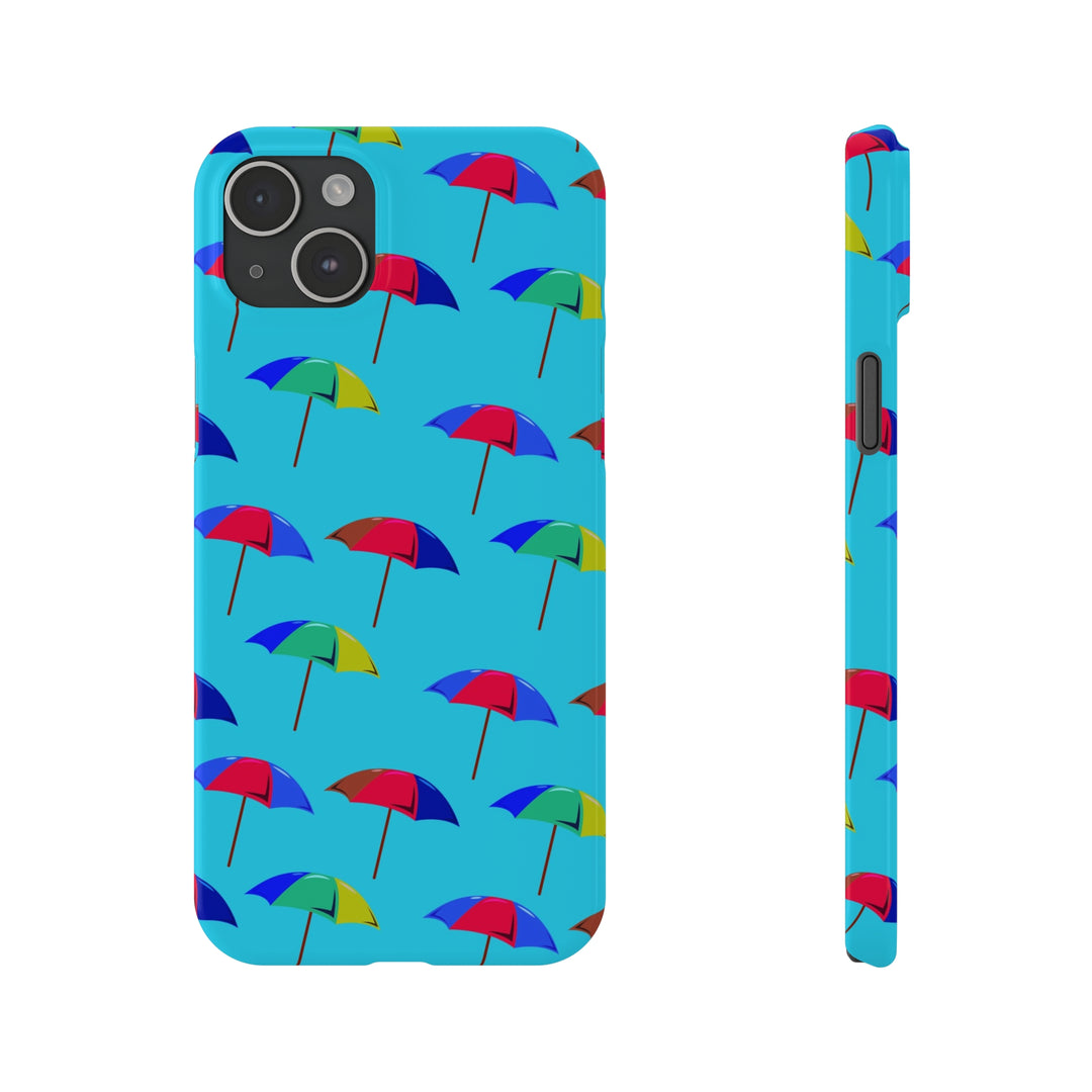 Slim Cute Phone Cases for Iphone - | iPhone 15 Case | iPhone 15 Pro Max Case, Iphone 14 Case, Iphone 14 Pro Max, Iphone 13, Colorful Beach Parasol Blue - Studio40ParkLane