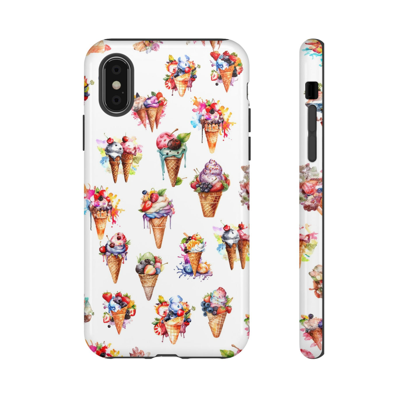 Impact Resistant, Summer Icecream, Cute Phone Cases for Samsung S24, S23, S22, S21, IPhone 15 pro, Iphone 14 pro, Iphone 13 IPhone 12, Iphone 11