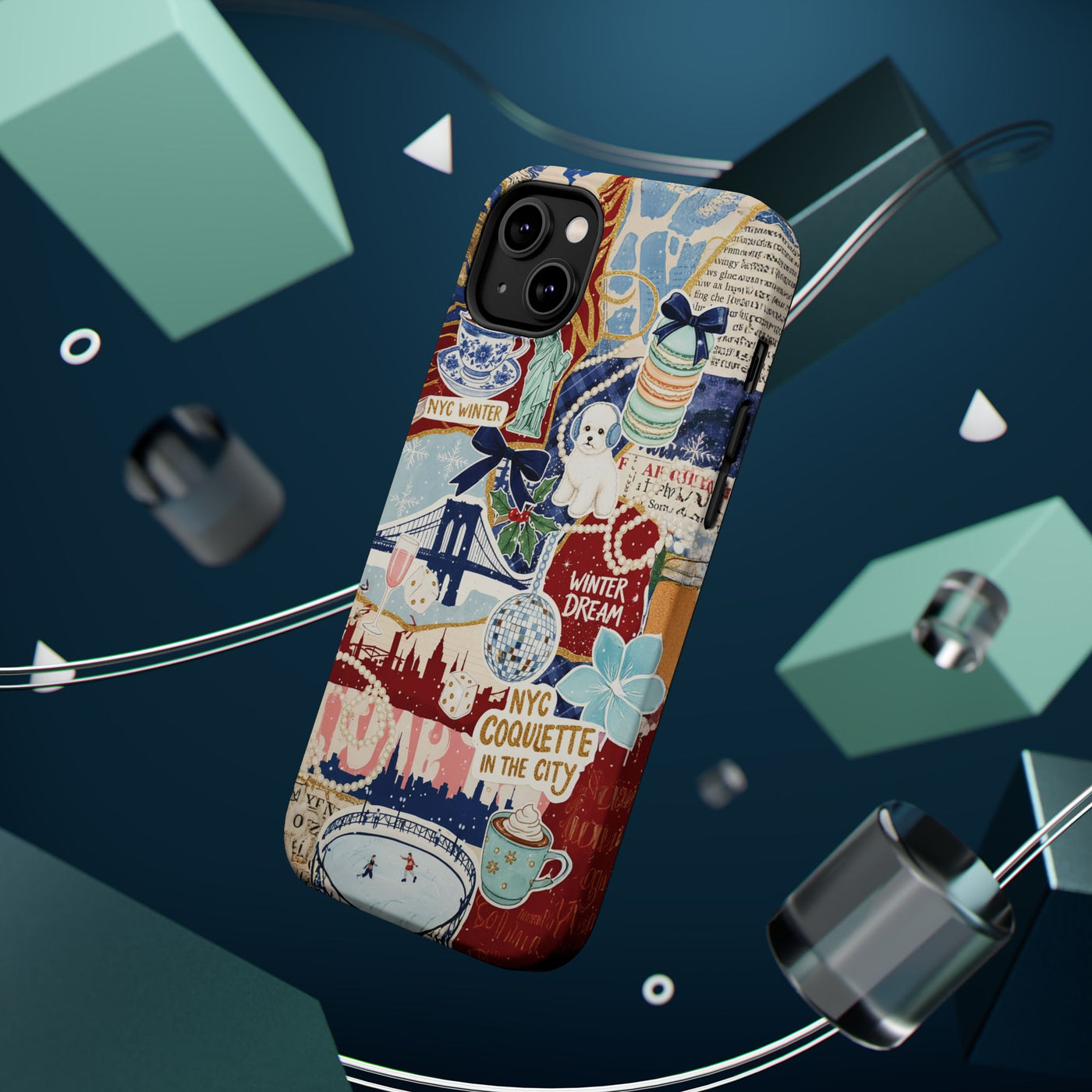 New York Winter Coquette Collage Tough Magsafe Cute Phone Cases for Iphone | iPhone 17 Pro Max Case, Iphone 16, Iphone 15 14 13 12 11 10 9