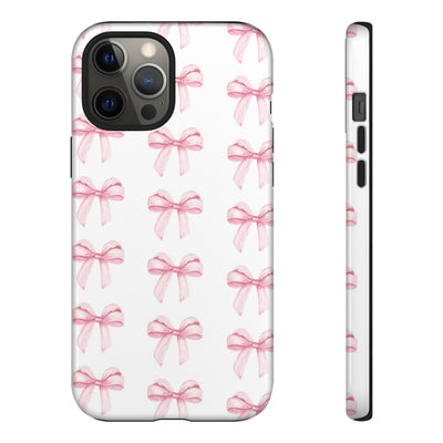 Pink Bows Cute Phone Case, for IPhone 16 Pro Max | Iphone 15, Iphone 14, IPhone 13 Case, 11 8 7, Samsung Galaxy S24, S23, S22, S21, 2 Layer Protection