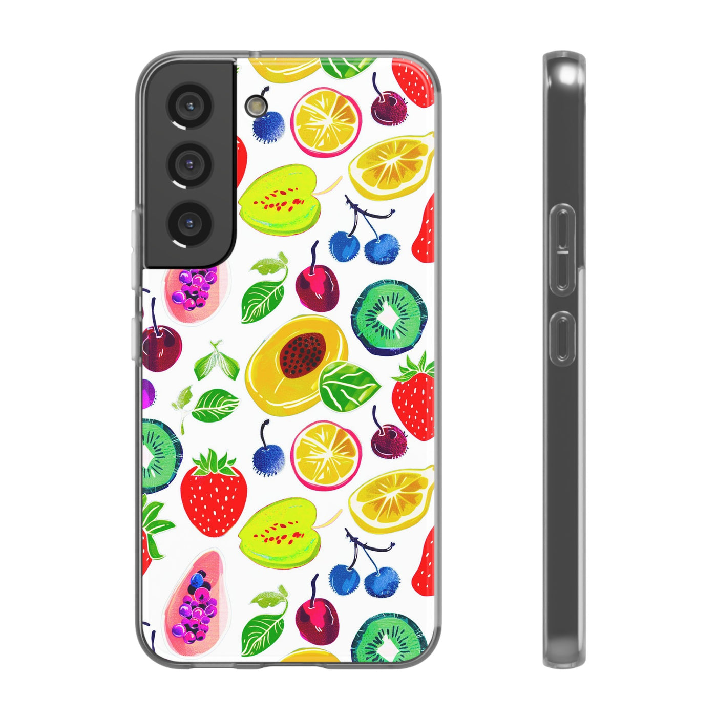 Cute Flexi Phone Cases, Summer Fruit Mix, Compatible with Samsung Galaxy S23, Samsung S22, Samsung S21, Samsung S20, Galaxy S20 Ultra