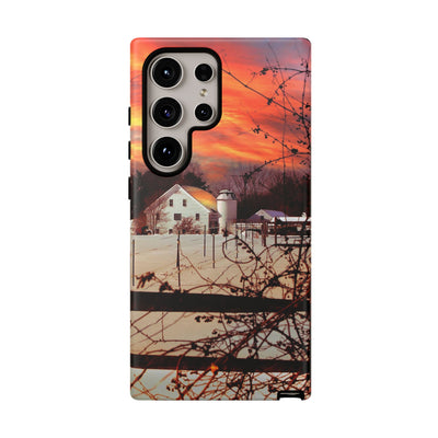 Impact Resistant, Winter Sunset Cute Phone Cases for Samsung S24, S23, S22, S21, IPhone 15 pro Iphone 14 pro Iphone 13 IPhone 12 Iphone 11