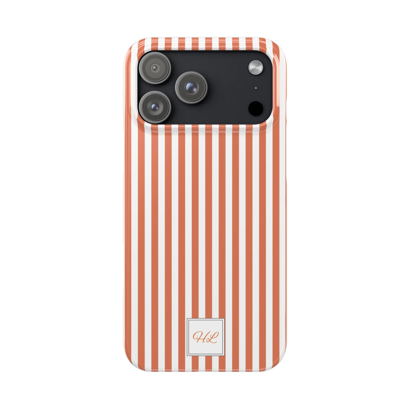 Slim Custom Personalized Winter Peach Striped Phone Case for Iphone 17 - | iPhone 16 Pro Max Case | iPhone 15 Case Iphone 14 13 12 11 10 9 8 - Studio40ParkLane