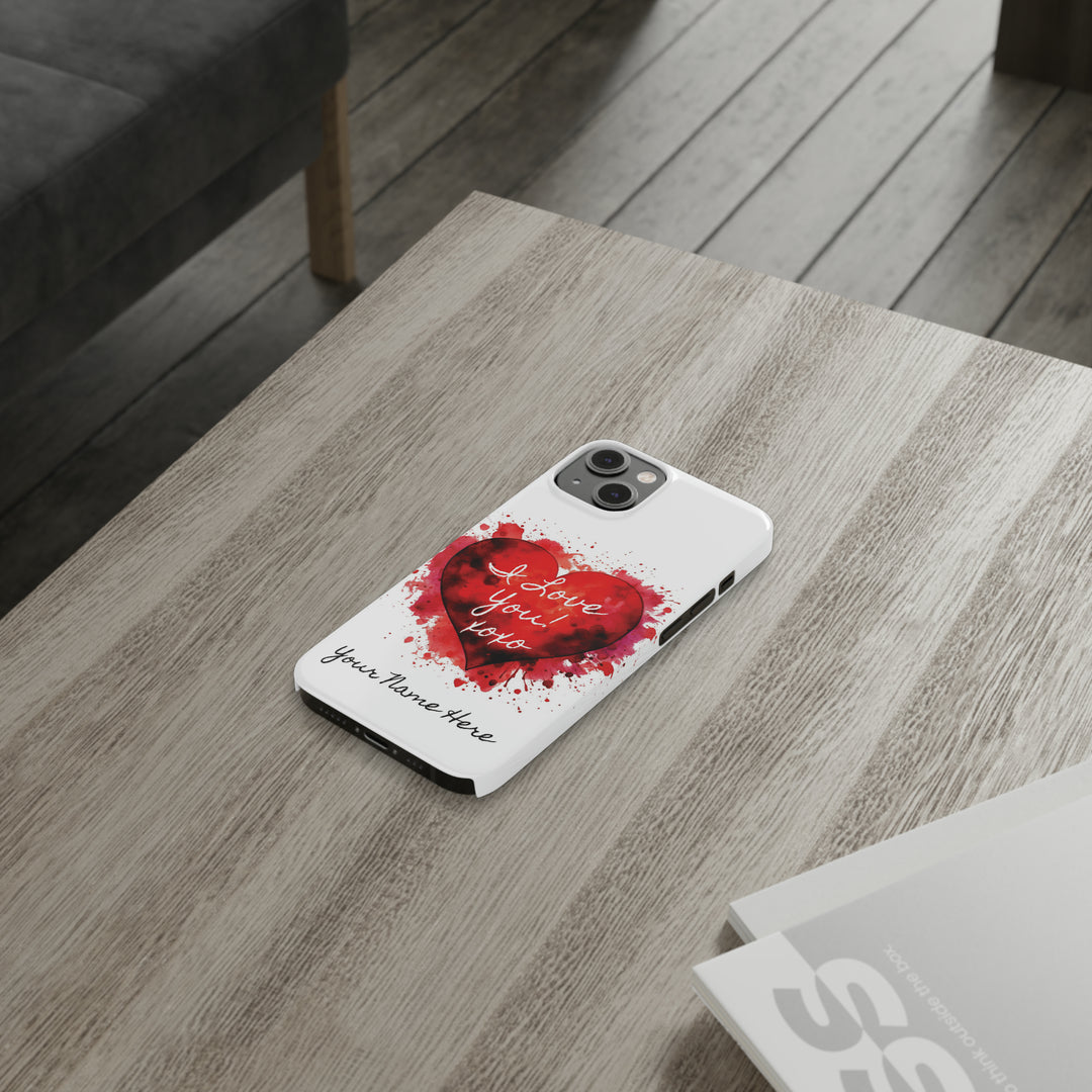 Slim Personalized Slim Cute iPhone Cases - | iPhone 15 Case | iPhone 15 Pro Max Case, Iphone 14 Case, Iphone 14 Pro Max, Iphone 13, Valentine Heart Love - Studio40ParkLane