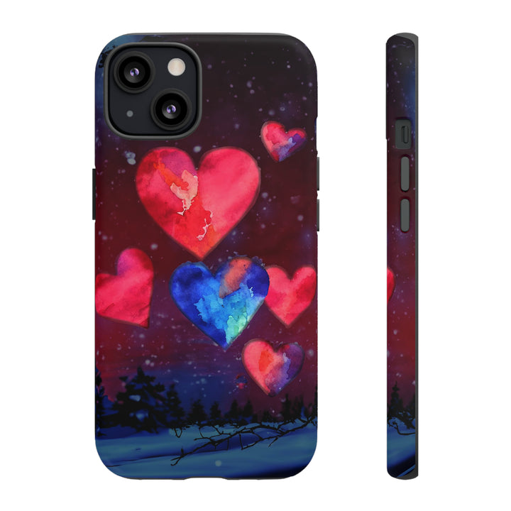 Cute IPhone Case | Rising Heart Love Night, iPhone 15 Case | iPhone 15 Pro Case, Iphone 14 Case, Iphone 14 Pro Max Case, Iphone 13 Case - Studio40ParkLane