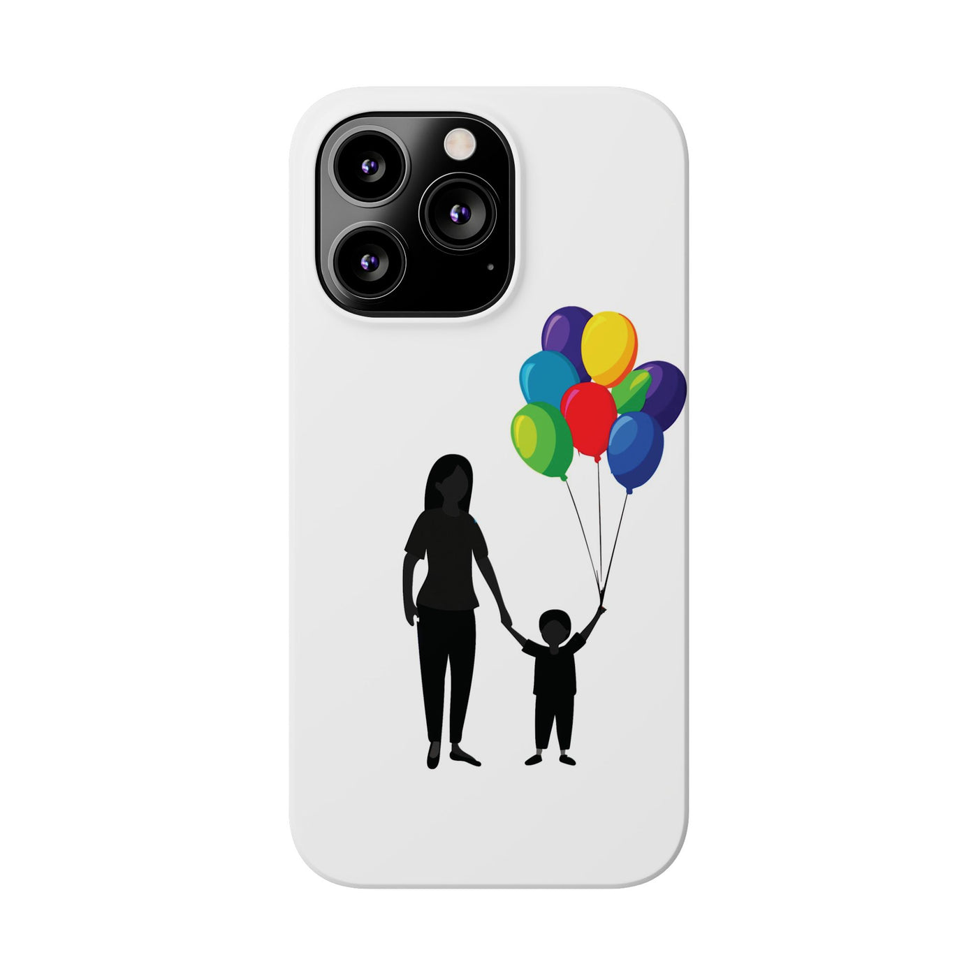 Slim Mother Child Balloons Gift for Her Cute Phone Cases for Iphone 16 Pro Max | iPhone 15 Case | iPhone 15 Pro Max Case, Iphone 14, 13, 12, 11, 10, 8, 7