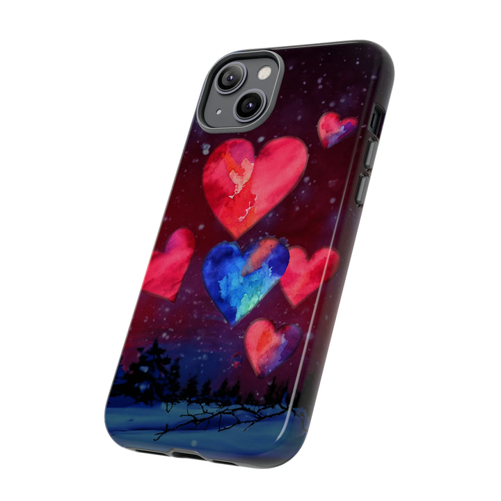 Cute IPhone Case | Rising Heart Love Night, iPhone 15 Case | iPhone 15 Pro Case, Iphone 14 Case, Iphone 14 Pro Max Case, Iphone 13 Case - Studio40ParkLane