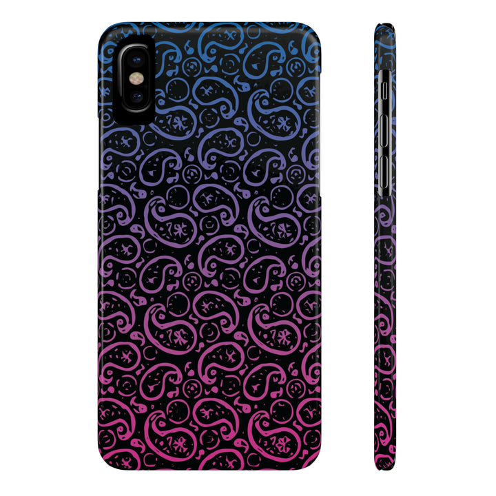 Slim Cute Phone Cases for Iphone - | iPhone 15 Case | iPhone 15 Pro Max Case, Iphone 14 Case, Iphone 14 Pro Max, Iphone 13, Paisley Blue Pink Black - Studio40ParkLane