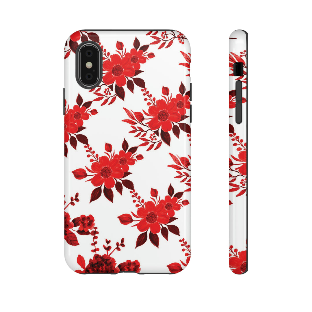 Cute IPhone Case | Red White Flowers, iPhone 15 Case | iPhone 15 Pro Case, Iphone 14 Case, Iphone 14 Pro Max Case, Protective Iphone Case - Studio40ParkLane