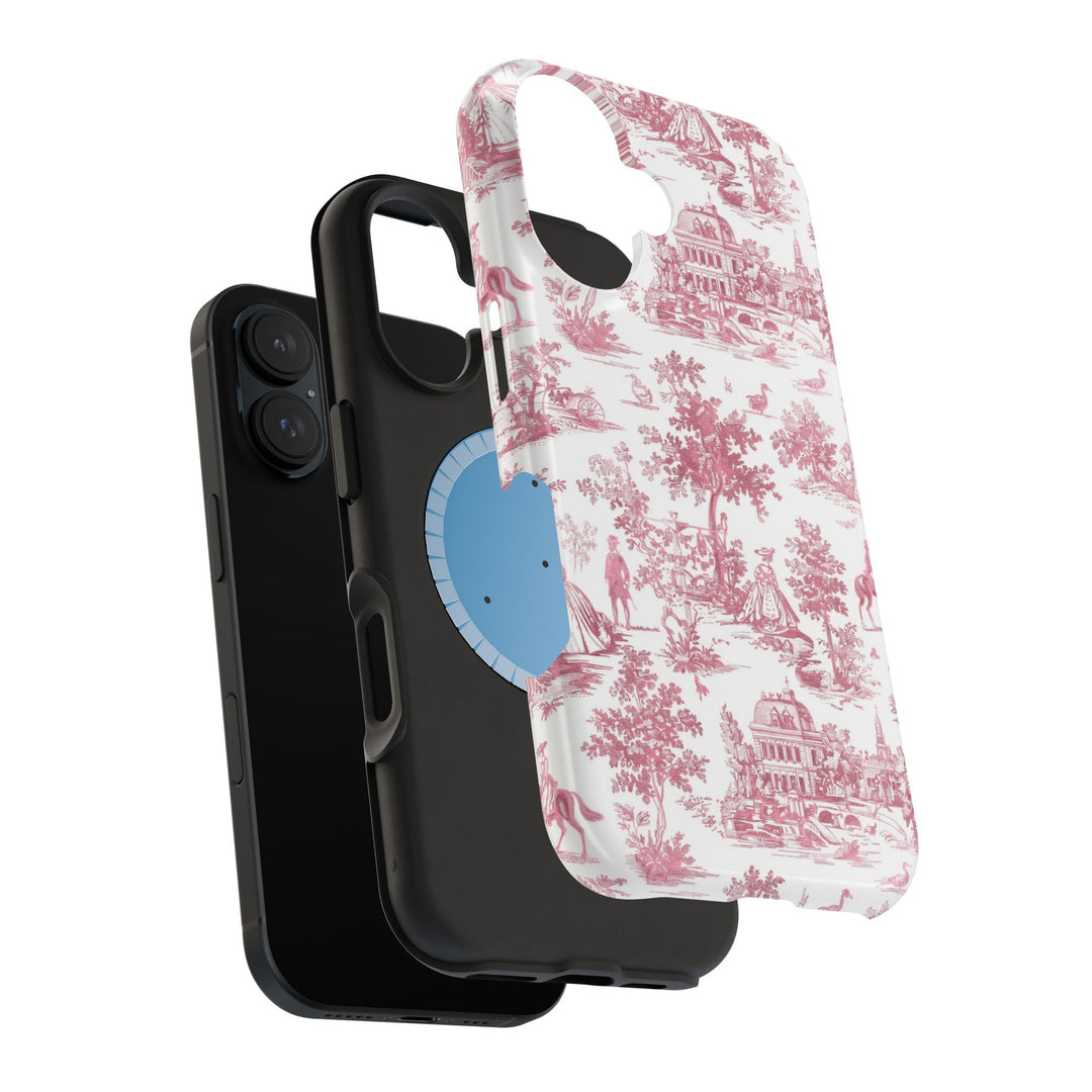 French Pink Toile Magsafe Cute Phone Case for Iphone Gift for Her, iPhone 16 Case | iPhone 15 Pro Max Case, Iphone 14, Iphone 14 Pro Max, Iphone 13, Iphone 12 - Studio40ParkLane