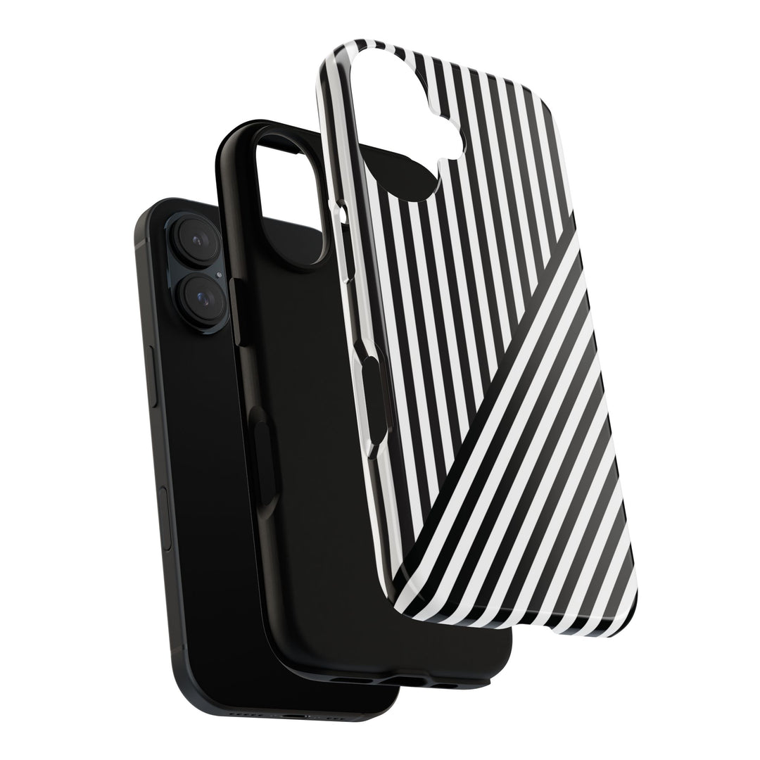 Aesthetic Tough Black White Stripes Phone Case - For iPhone 17 Pro Max iPhone 16 Pro iPhone 15 Iphone 14 Plus 13 Pro 12 11 10 XR - Studio40ParkLane