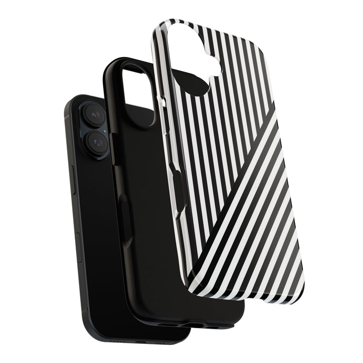 Aesthetic Tough Black White Stripes Phone Case - For iPhone 17 Pro Max iPhone 16 Pro iPhone 15 Iphone 14 Plus 13 Pro 12 11 10 XR - Studio40ParkLane