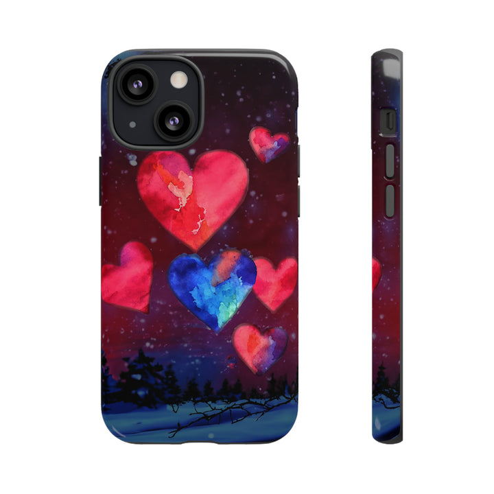 Cute IPhone Case | Rising Heart Love Night, iPhone 15 Case | iPhone 15 Pro Case, Iphone 14 Case, Iphone 14 Pro Max Case, Iphone 13 Case - Studio40ParkLane