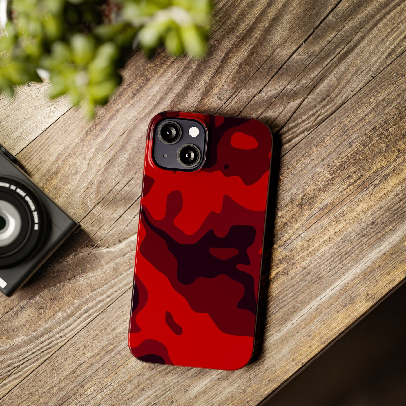 Slim Cute iPhone Cases - | iPhone 15 Case | iPhone 15 Pro Max Case, Iphone 14 Case, Iphone 14 Pro Max, Iphone 13, Red Camo Camouflage