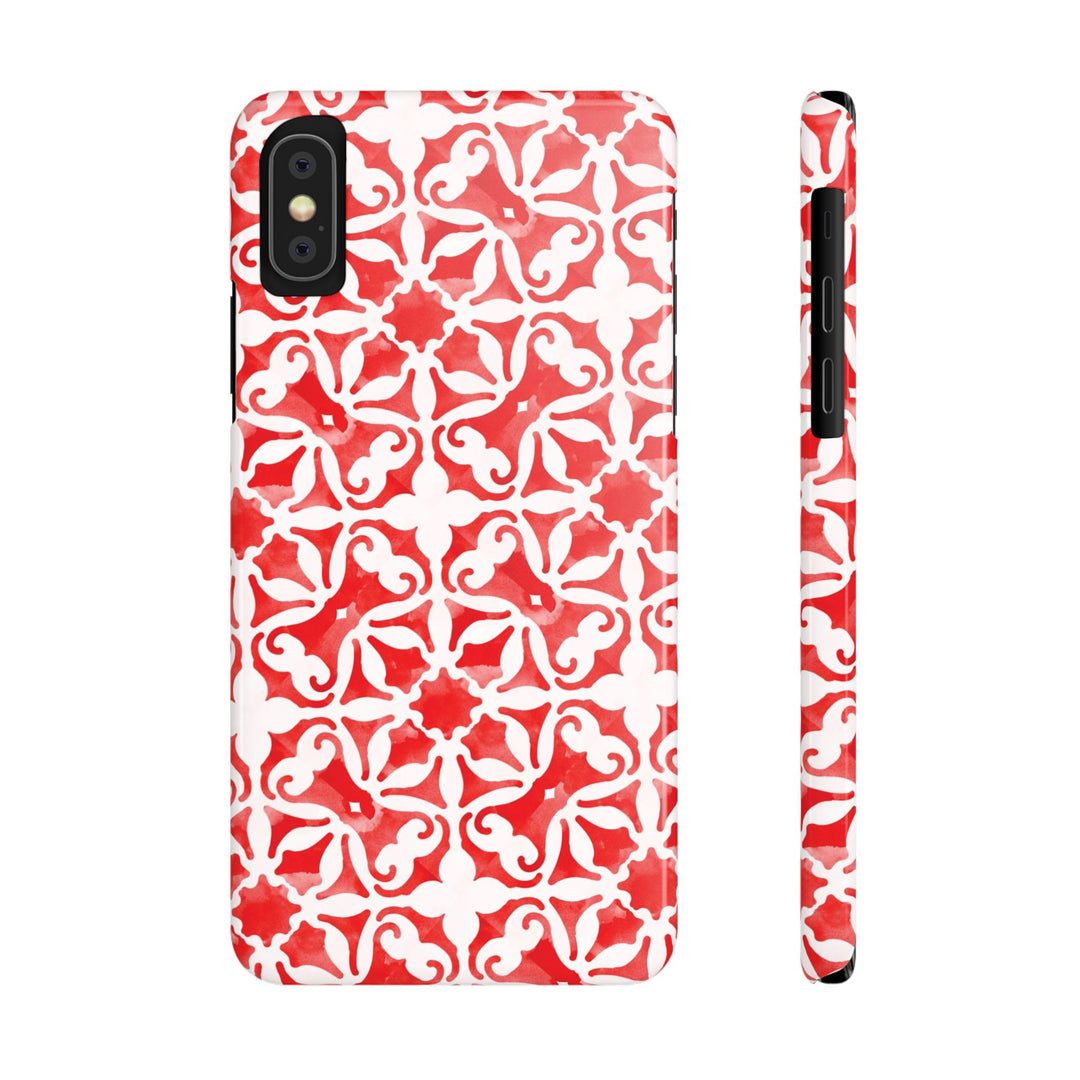Slim Red Mosaic Gift for Her Cute Phone Cases for Iphone 16 Case | iPhone 15 Case | iPhone 15 Pro Max Case, Iphone 14, Iphone 14 Pro Max, Iphone 13, 12, 11, 10, 8,7 - Studio40ParkLane