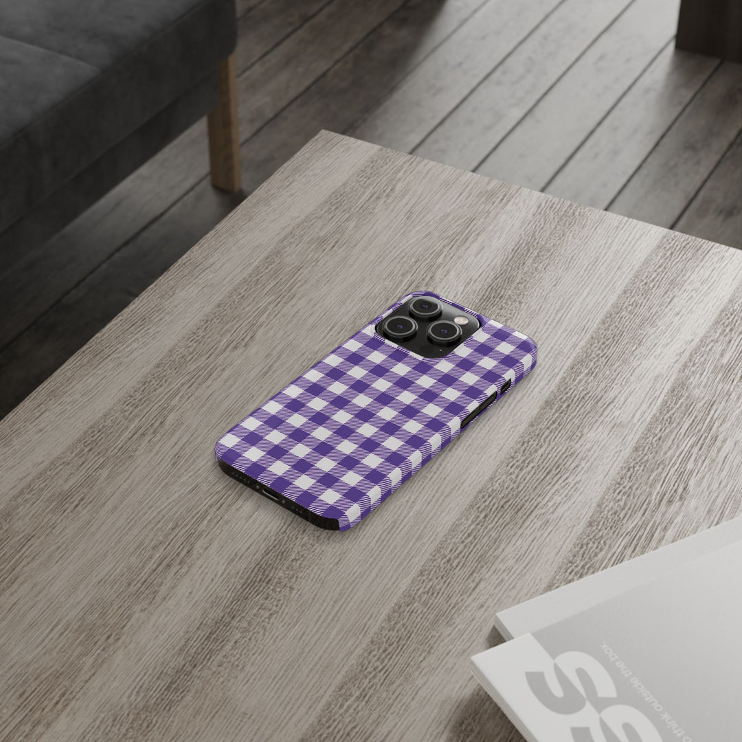 Slim Purple Gingham Gift for Her Cute Phone Cases for Iphone 16 Pro Max | iPhone 15 Case | iPhone 15 Pro Max Case, Iphone 14, 13, 12, 11, 10, 8, 7 - Studio40ParkLane