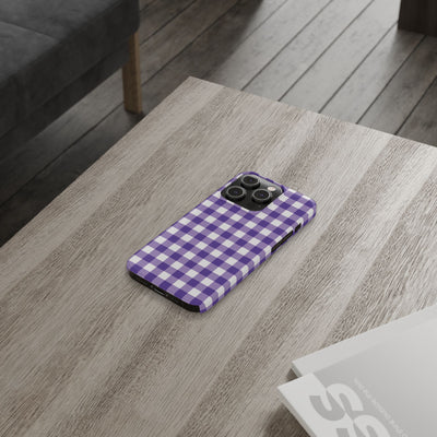 Slim Purple Gingham Gift for Her Cute Phone Cases for Iphone 16 Pro Max | iPhone 15 Case | iPhone 15 Pro Max Case, Iphone 14, 13, 12, 11, 10, 8, 7