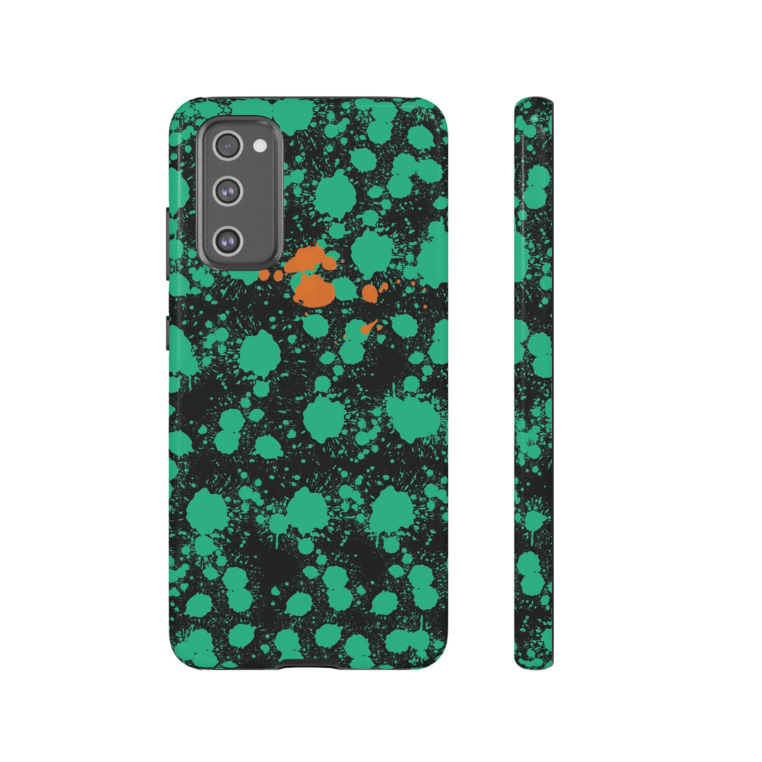 Cute Samsung Phone Case | Aesthetic Samsung Phone Case | Paint Splash Green Orange | Galaxy S23, S22, S21, S20 | Luxury Double Layer | Cool - Studio40ParkLane