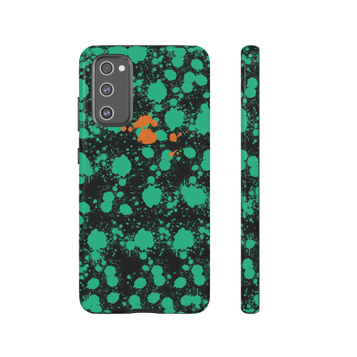 Cute Samsung Phone Case | Aesthetic Samsung Phone Case | Paint Splash Green Orange | Galaxy S23, S22, S21, S20 | Luxury Double Layer | Cool - Studio40ParkLane