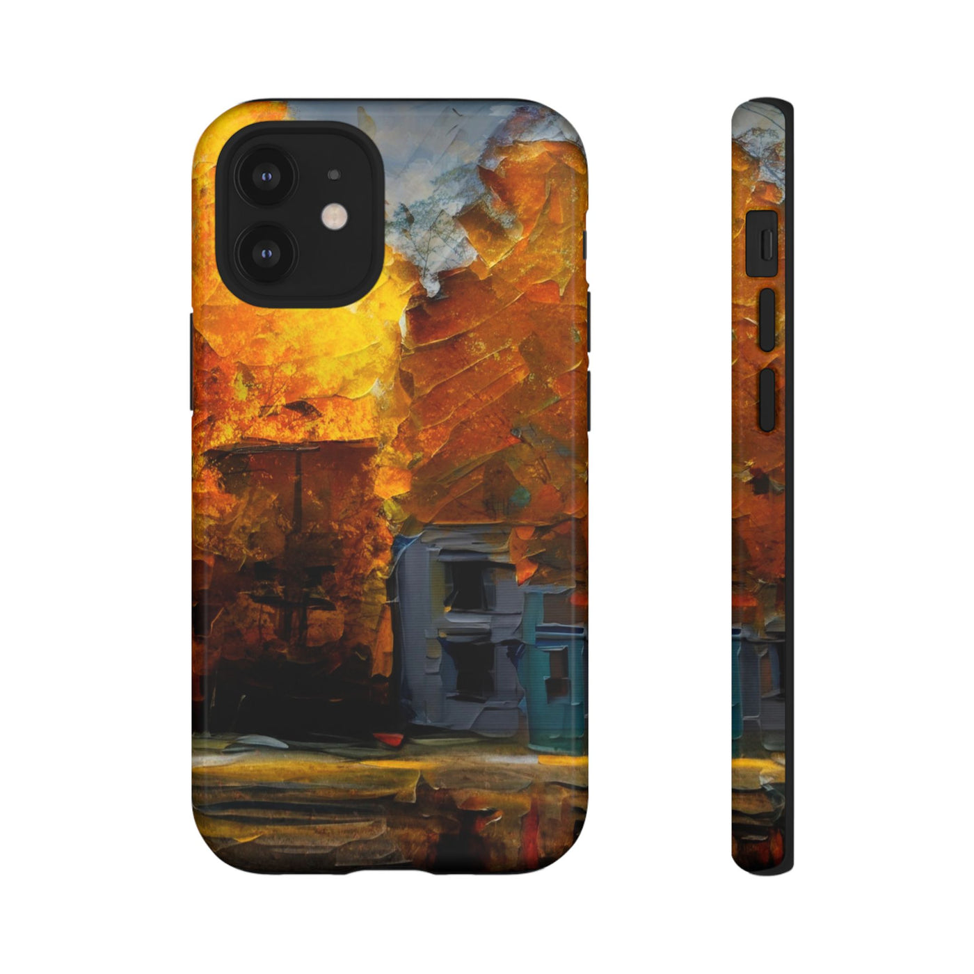 Impact Resistant, Fall Leaves Oil Painting, Cute Phone Cases for Samsung S24, S23, S22, S21, IPhone 15 pro Iphone 14 pro Iphone 13 IPhone 12 Iphone 11