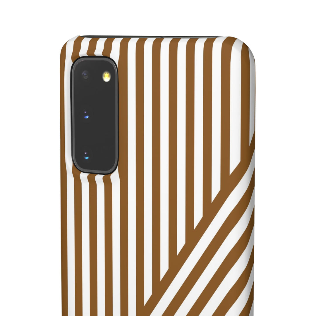 Aesthetic Mocha Brown Stripes Cute Phone Case Sleek Snap - For iPhone 17 Pro Max iPhone 16 Pro iPhone 15 Iphone 14 Plus 13 Pro 12 11 10 Gift - Studio40ParkLane