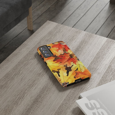 Impact Resistant, Fall Leaves, Cute Phone Cases for Samsung S24, S23, S22, S21, IPhone 15 pro Iphone 14 pro Iphone 13 IPhone 12 Iphone 11