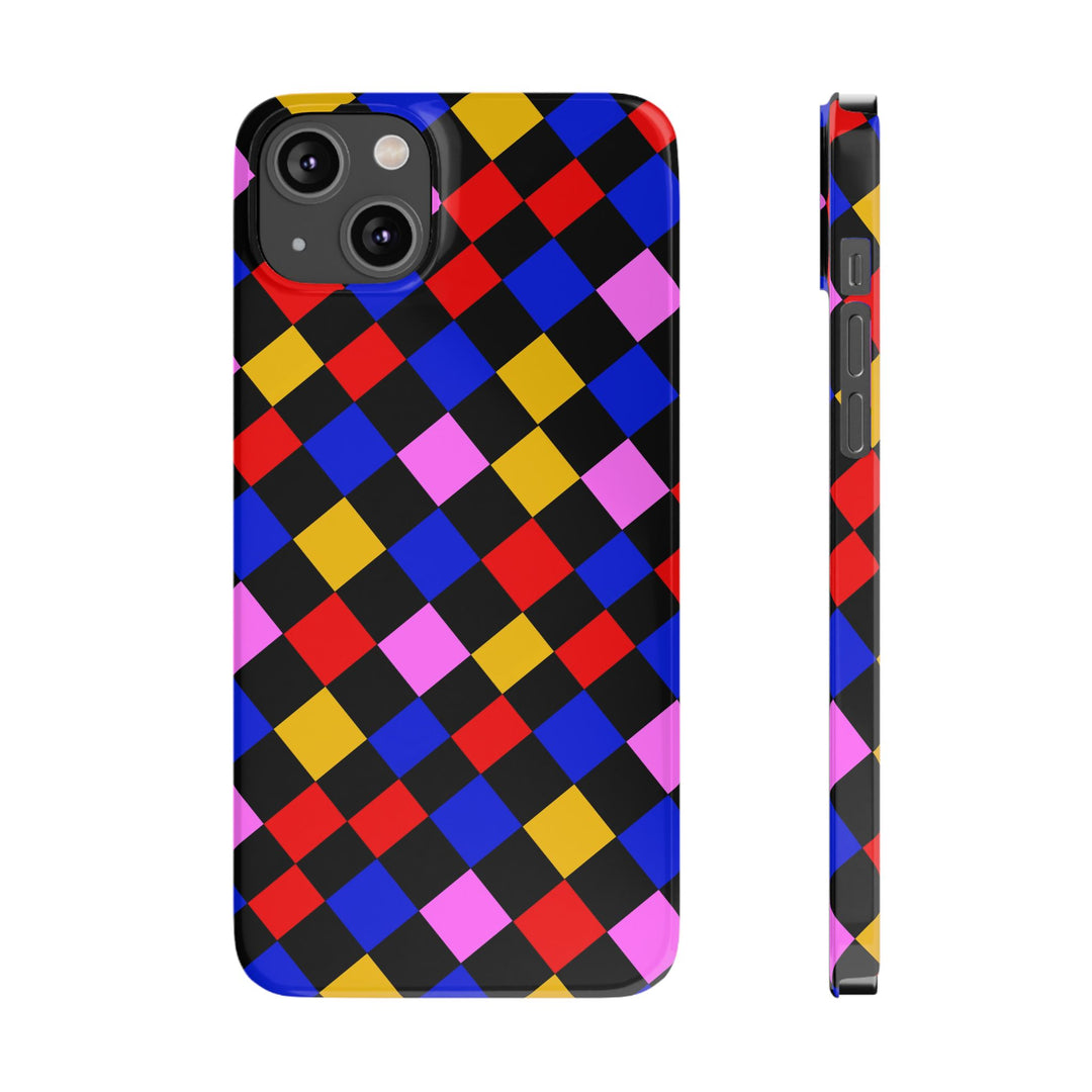 Slim Abstract Colorful Checkerboard Cute Phone Case for Iphone 17 - | iPhone 16 Pro Max Case | iPhone 15 Case Iphone 14 13 12 11 Gift for Her - Studio40ParkLane