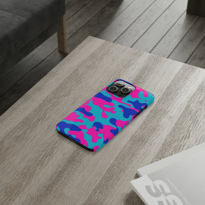 Slim Cute Phone Cases for Iphone - | iPhone 15 Case | iPhone 15 Pro Max Case, Iphone 14 Case, Iphone 14 Pro Max, Iphone 13, Blue Pink Camouflage - Studio40ParkLane