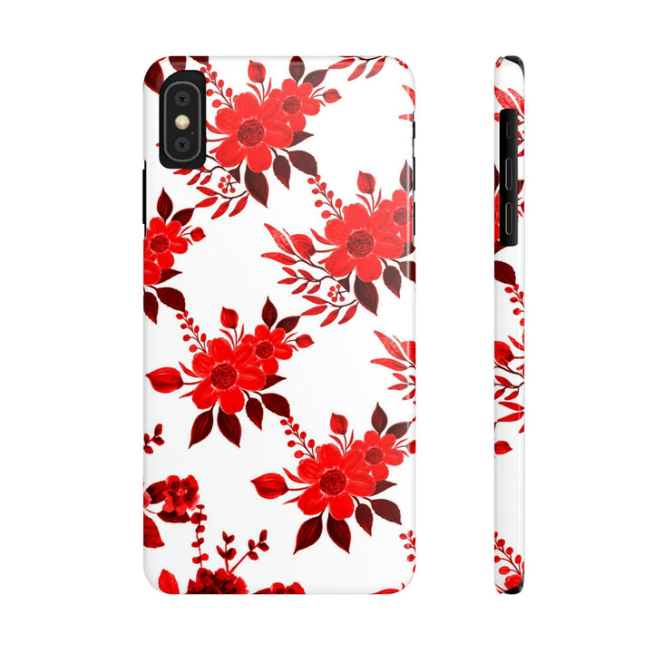 Slim Cute Phone Cases for Iphones - | iPhone 15 Case | iPhone 15 Pro Max Case, Iphone 14 Case, Iphone 14 Pro Max, Iphone 13, Red White Flowers - Studio40ParkLane