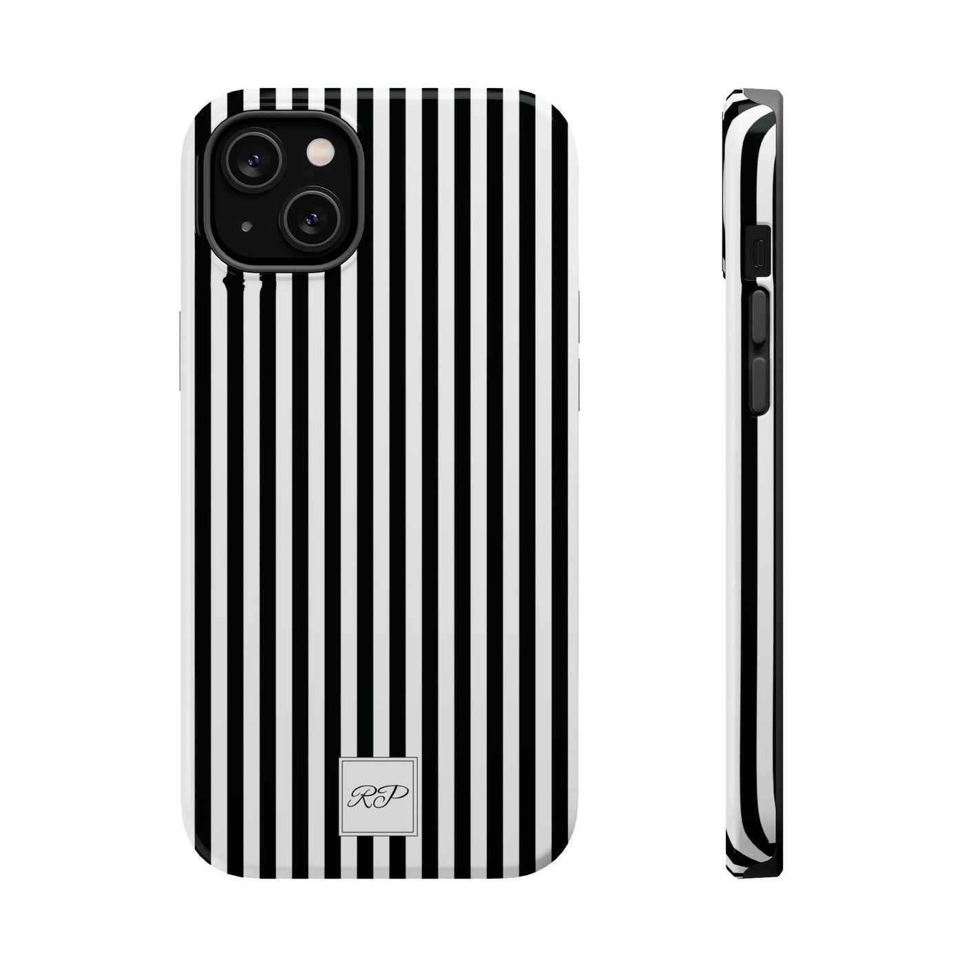 Custom Personalized Black White Striped Magsafe Phone Case for Iphone 17 - | iPhone 16 Pro Max Case | iPhone 15 Case Iphone 14 13 12 11 10 - Studio40ParkLane