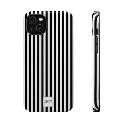 Custom Personalized Black White Striped Magsafe Phone Case for Iphone 17 - | iPhone 16 Pro Max Case | iPhone 15 Case Iphone 14 13 12 11 10 - Studio40ParkLane
