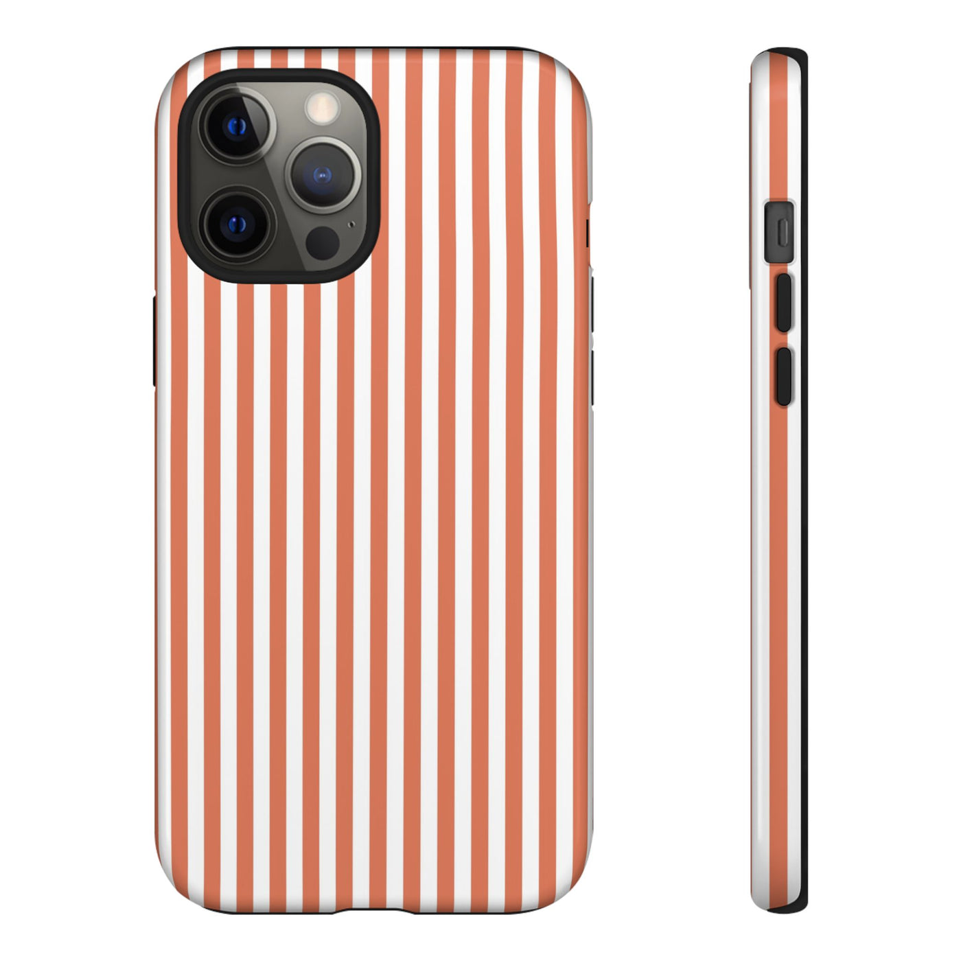Tough Premium Peach Stripes Phone Case Gift for Her - For Apple iPhone 16 Pro Max 16e iPhone 15 Pro iPhone Iphone 14 Plus 13 Pro 12 SE XR - Studio40ParkLane