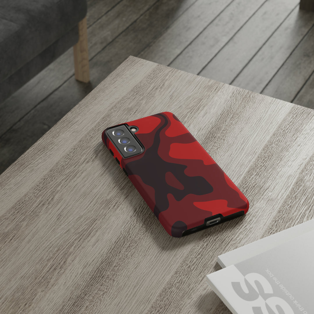 Cute Phone Case | Cool Camouflage Red Black Samsung Phone Case | Galaxy S23 Case, S22 Case, S21, S20 | 2 Layered Case - Studio40ParkLane