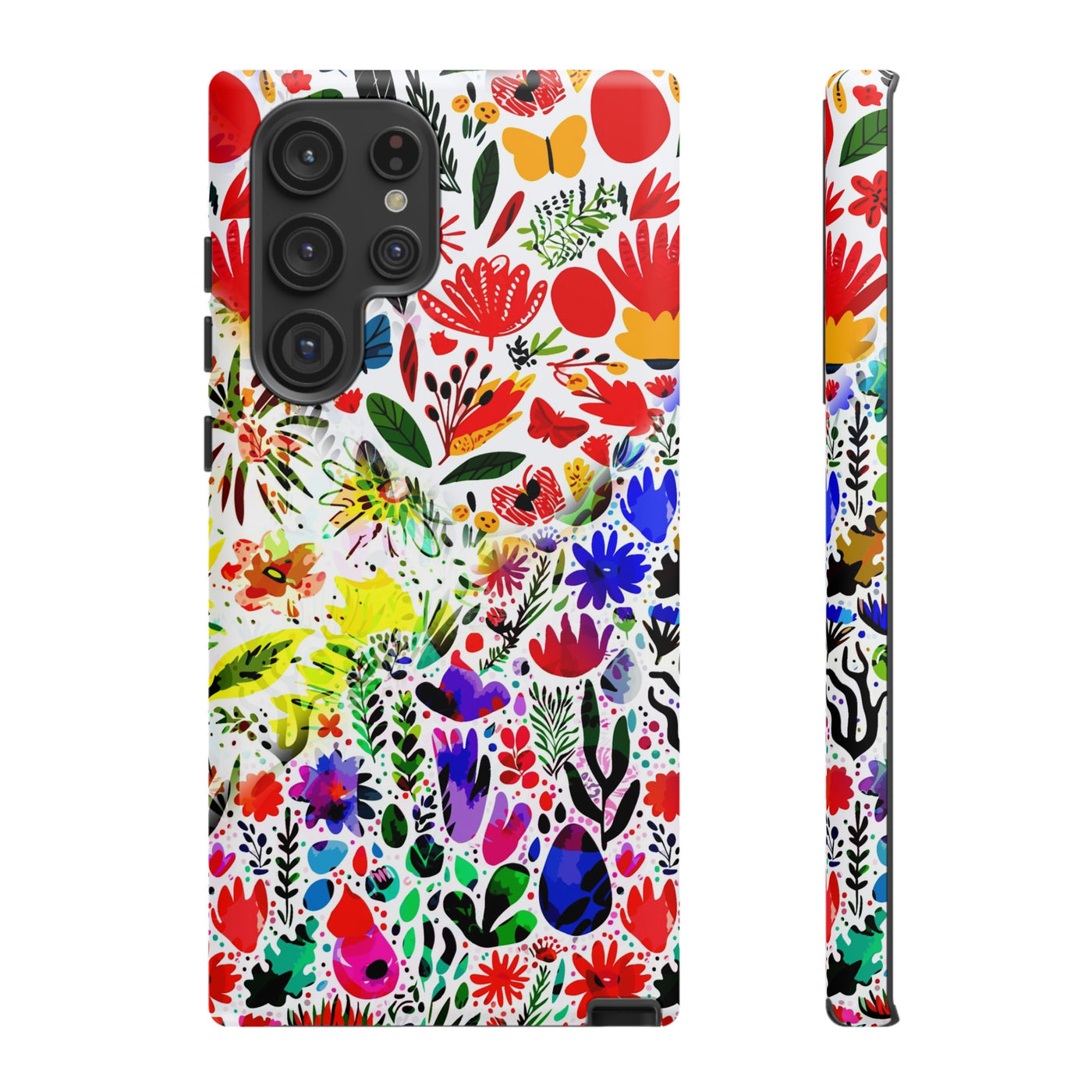 Impact Resistant, Colored Flowers, Cute Phone Cases for Samsung S24, S23, S22, S21, IPhone 15 pro Iphone 14 pro Iphone 13 IPhone 12 Iphone 11